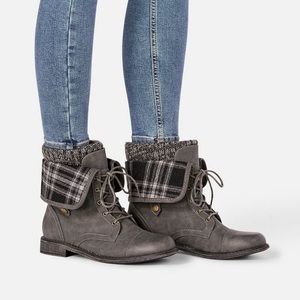 Elenora Plaid boots from JustFab